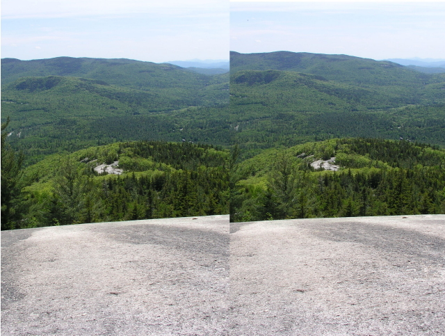 Looking back at the outlook from near the Welch summit